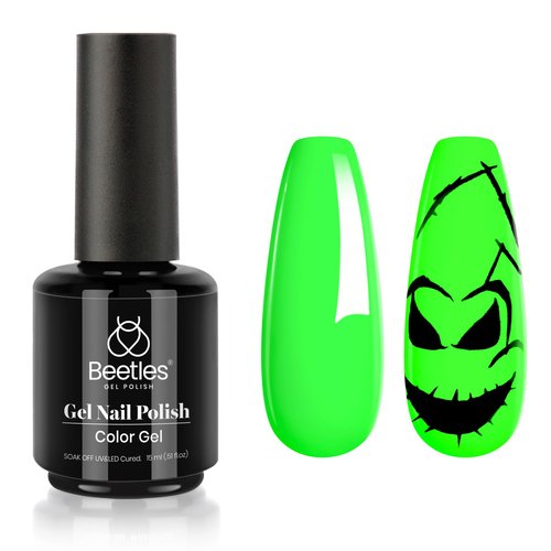 Beetles Neon Green Gel Nail Polish, 15ml Soak Off UV LED Day Nails Lamp Salon DIY Home Gift for Women Lime Green