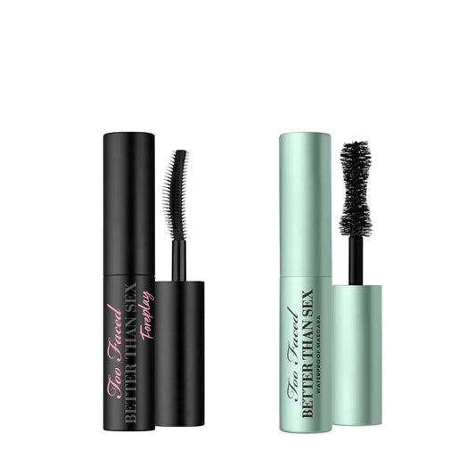 Too Faced Better Than Sex Waterproof Mascara & Foreplay Primer Duo | Lasting Volume & Conditioning, 0.17 Fl Oz + 0.13 Fl Oz