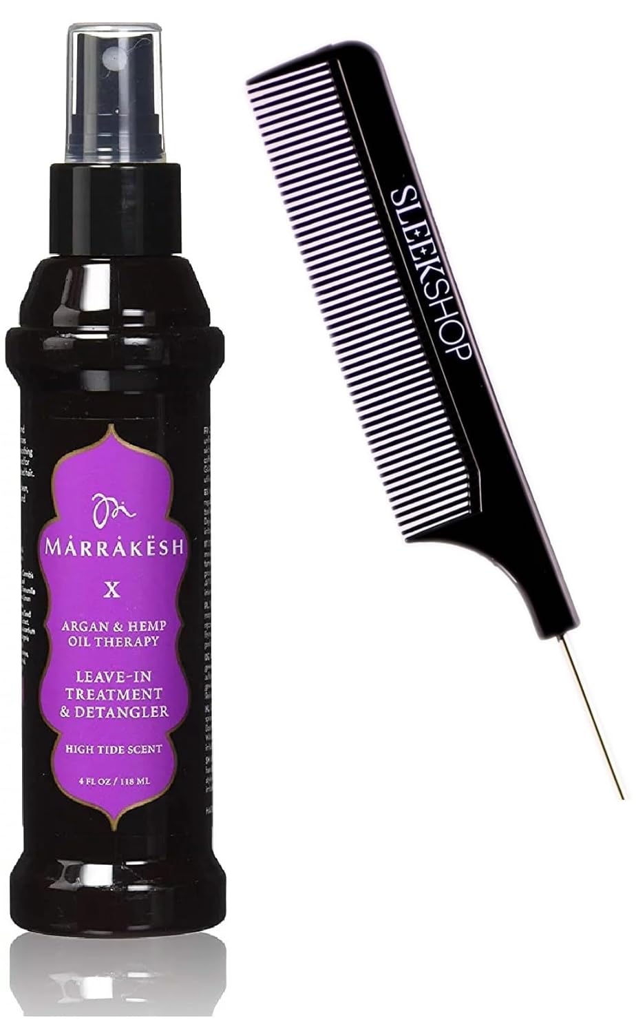 Skiennix Comb + Marrakesh Leave-In Treatment & Detangler - Argan & Hemp Oil Therapy Hair Spray (4 oz)