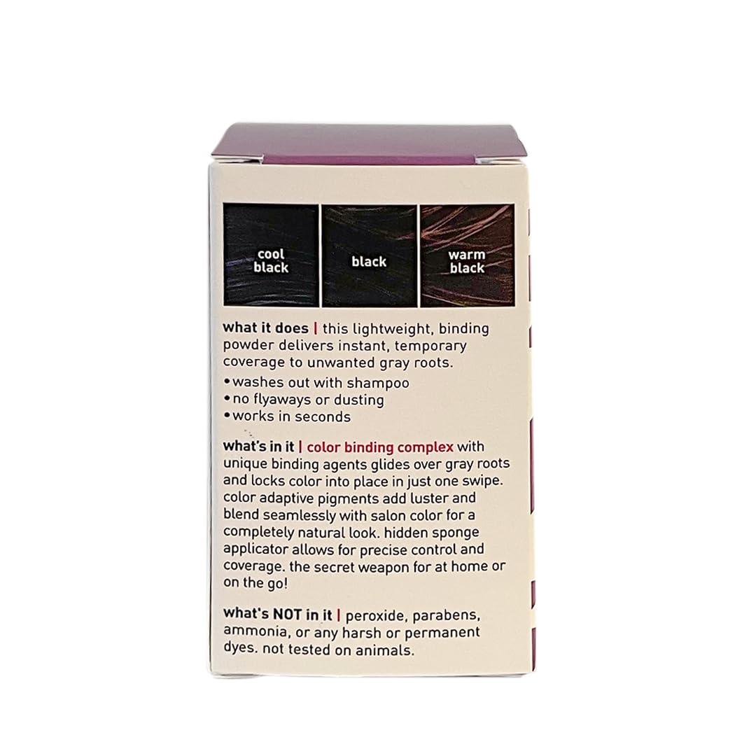 Style Edit Root Touch Up Powder - Temporary Hair Color for Gray Roots | Salon-Quality Concealer, Black, 0.13 oz