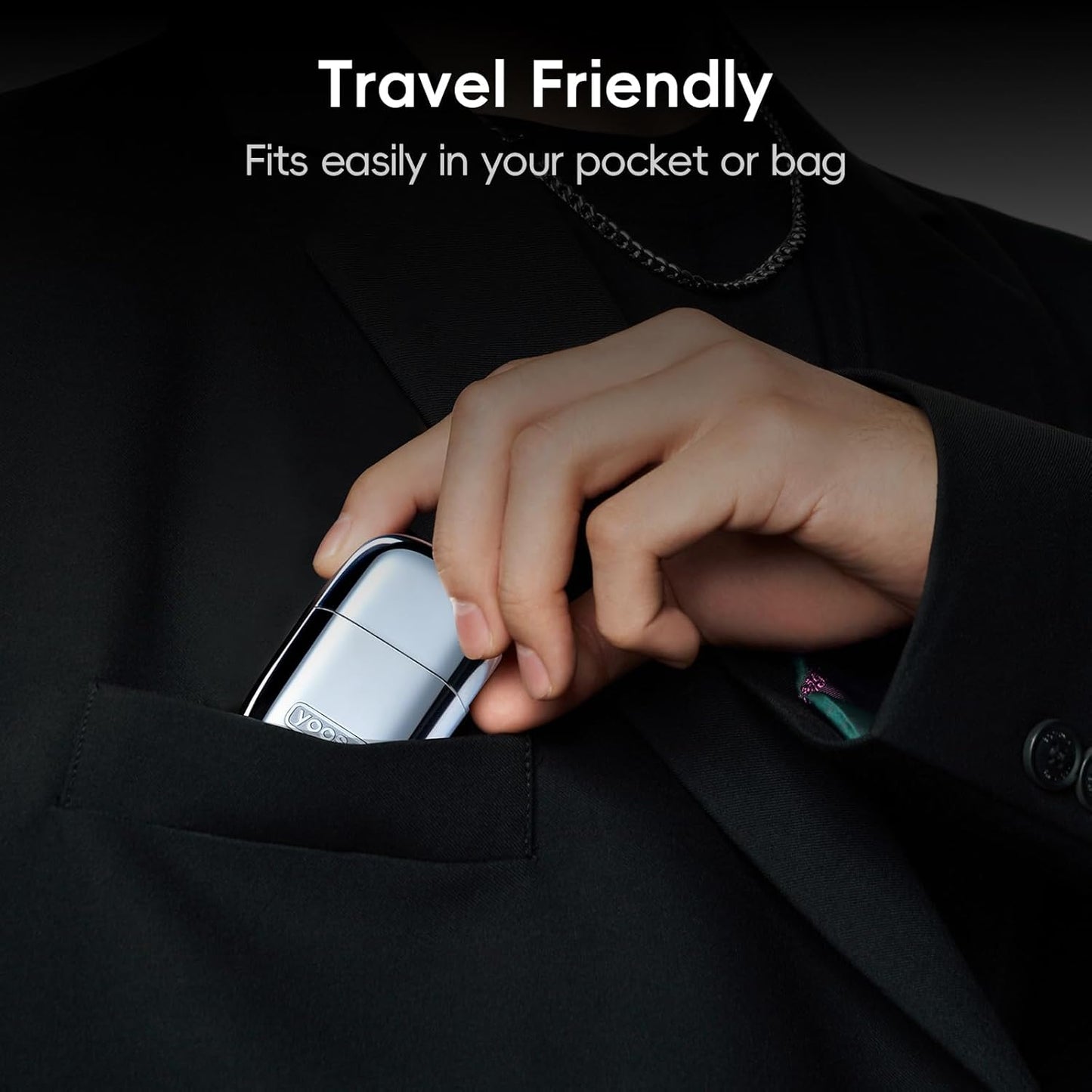 Yoose Nose Hair Trimmer - Rechargeable & Waterproof | Portable Travel Size, Easy to Clean, Silver