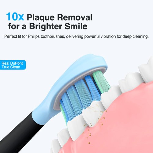 Philips Sonicare Replacement Toothbrush Heads - C3 & A3 Compatible - Black Electric Brush Heads