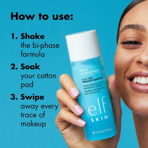 e.l.f. SKIN Holy Hydration Makeup Remover - Gentle Liquid Formula for Eyes, Lips & Face | Vegan & Cruelty-Free