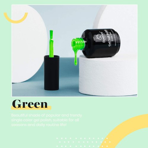 Beetles Neon Green Gel Nail Polish, 15ml Soak Off UV LED Day Nails Lamp Salon DIY Home Gift for Women Lime Green