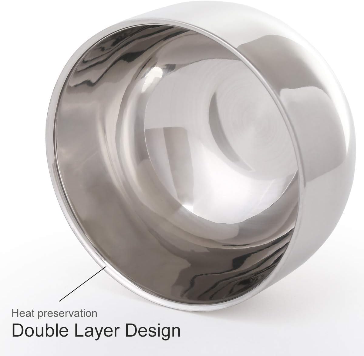 Akstore Men's Stainless Steel Shaving Mug - Durable, Heat Insulated, Smooth Finish | Medium Size