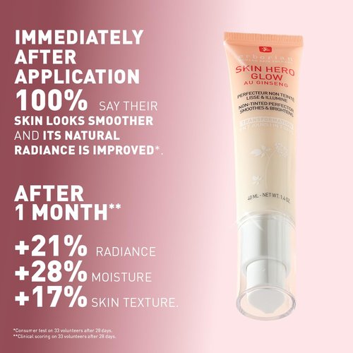 Erborian Skin Hero Glow - Non-Tinted Bare Perfector for Illuminated, Hydrated, Dewy Skin