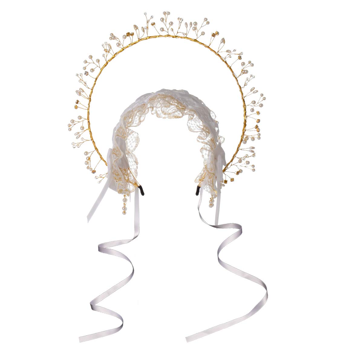 BLESSUME Mary Halo Crown Headband Goddess Headwear Halloween Costume Headpiece Headdress for Cosplay Party (K) Multicoloured