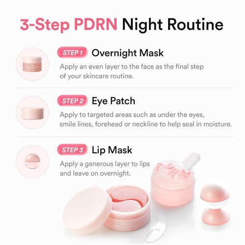 Abib Pink Me Up PDRN 3-Step Glow Kit - Overnight Firming Jelly Mask & Eye Patches | Korean Skincare Set for Radiant Skin