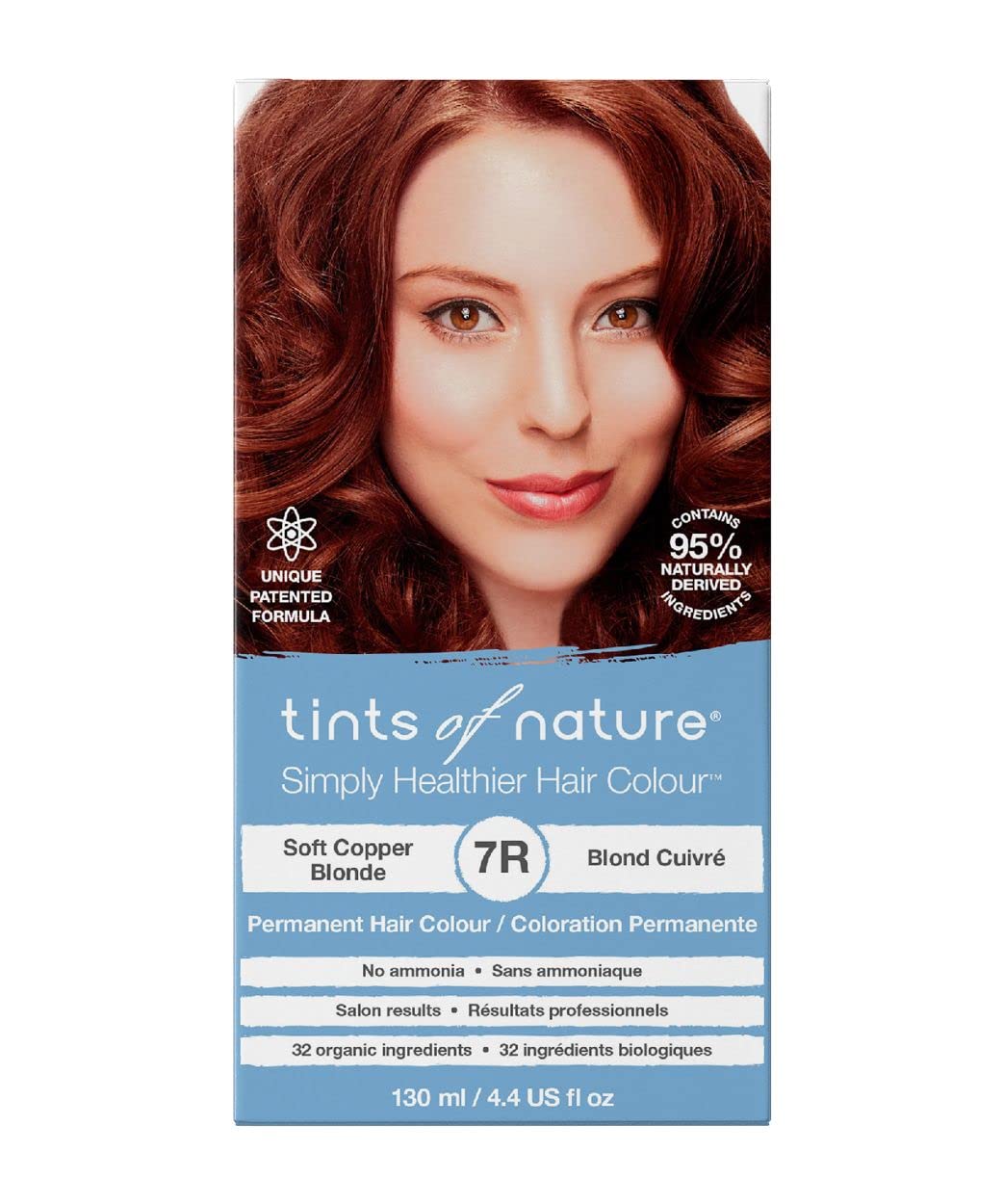Tints of Nature 7R Soft Copper Blonde Hair Dye - Nourishing, Ammonia-Free Formula | 4.4 fl oz