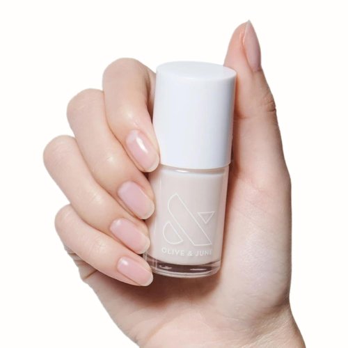 Olive & June Long Lasting Nail Polish - Spring Pastel Color | Plump Gel-Like Finish | 15-Free Vegan & Cruelty-Free | BEB Sheer White