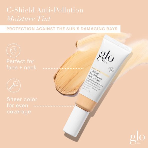 Glo Skin Beauty C-Shield Tinted Moisturizer SPF 30 - Lightweight Anti-Pollution Tint, 2N-Light, Vitamin C & Squalane