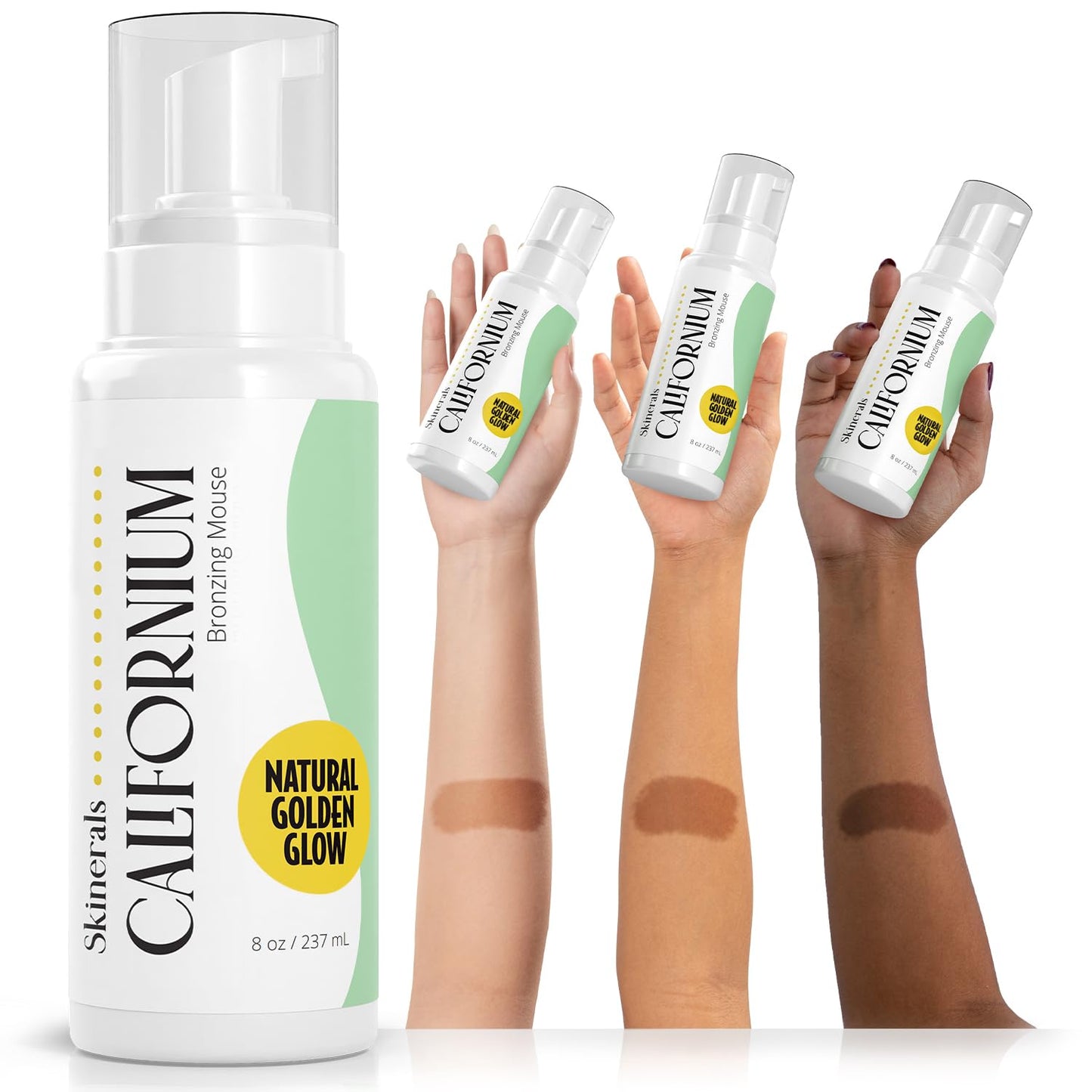 Skinerals Self Tanner Mousse - Organic Sunless Tanning Foam for Face & Body, Streak-Free & Quick-Drying, 8 oz