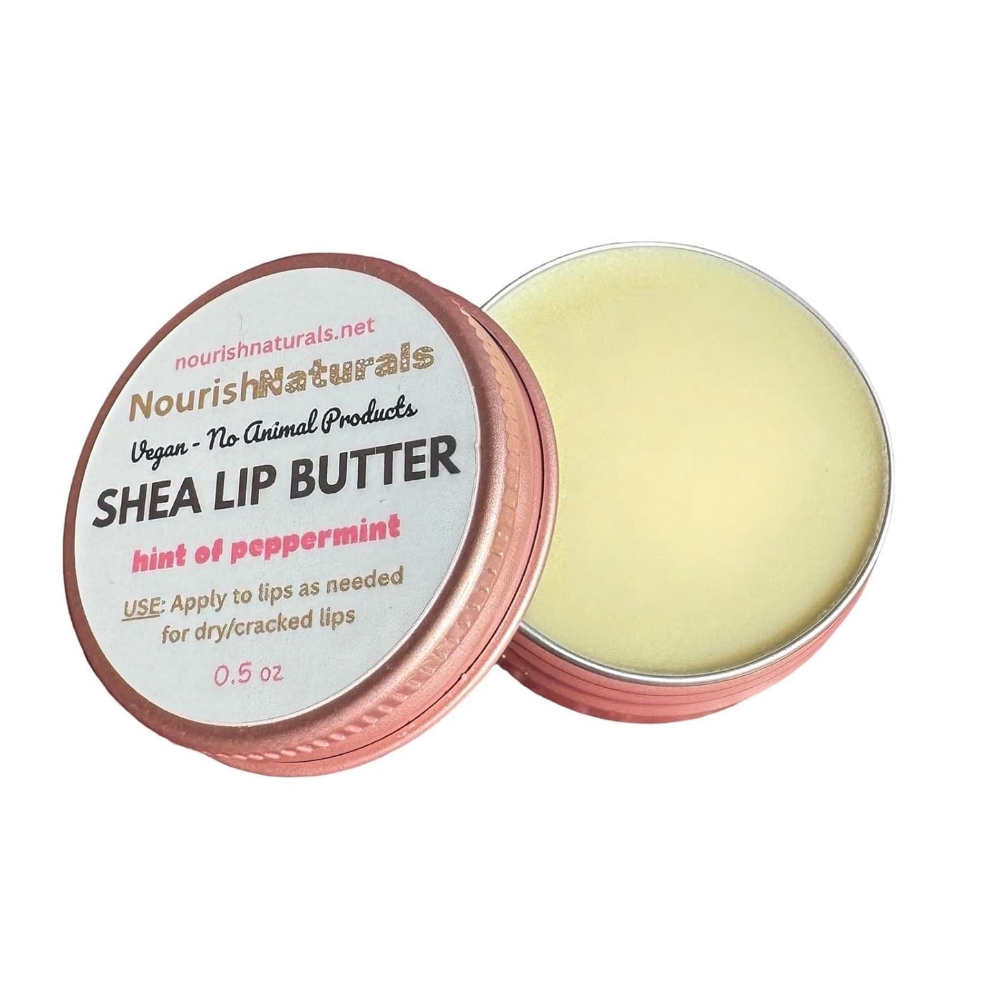 Shea Lip Butter - Ultra Moisturizing Vegan Lip Balm with Peppermint Oil | All-Natural, Travel-Sized, 4 Ingredients