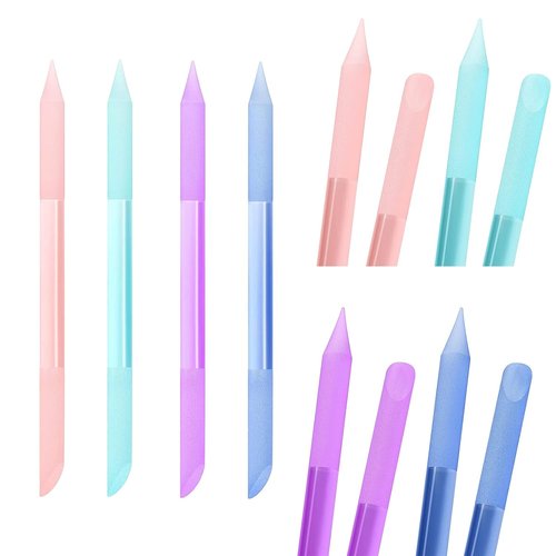 Heemeei Glass Cuticle Pusher Set - Dual-Ended Crystal Manicure Tools for Precision Nail Care | 4 Pcs