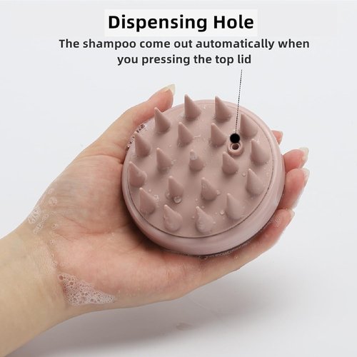 BTYMS Hair Scalp Scrubber - Silicone Shampoo Brush with Dispenser for Dandruff Removal