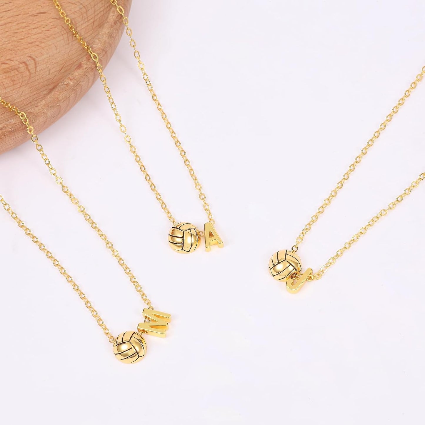 Volleyball Initial Necklace by [Brand Name] - A-Z Letter Design | Perfect Gift for Volleyball Lovers
