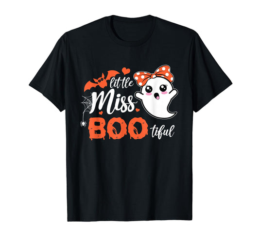 Cute Little Miss Boo-tiful Halloween Costume For Girls Kids T-Shirt