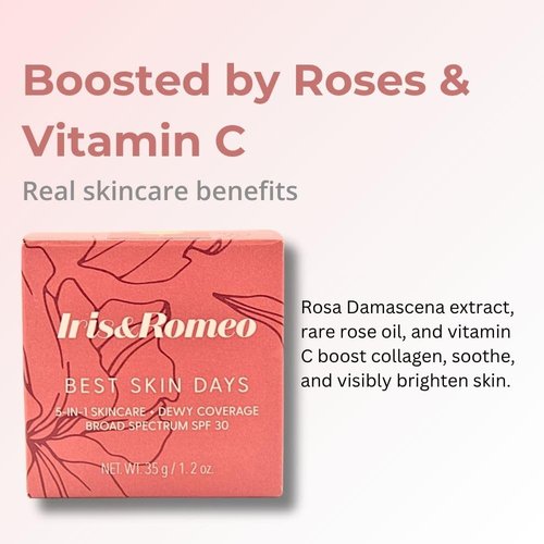 IRIS&ROMEO Best Skin Days Tinted Moisturizer SPF30 - Vitamin C & Hyaluronic Acid - 5 Light Medium