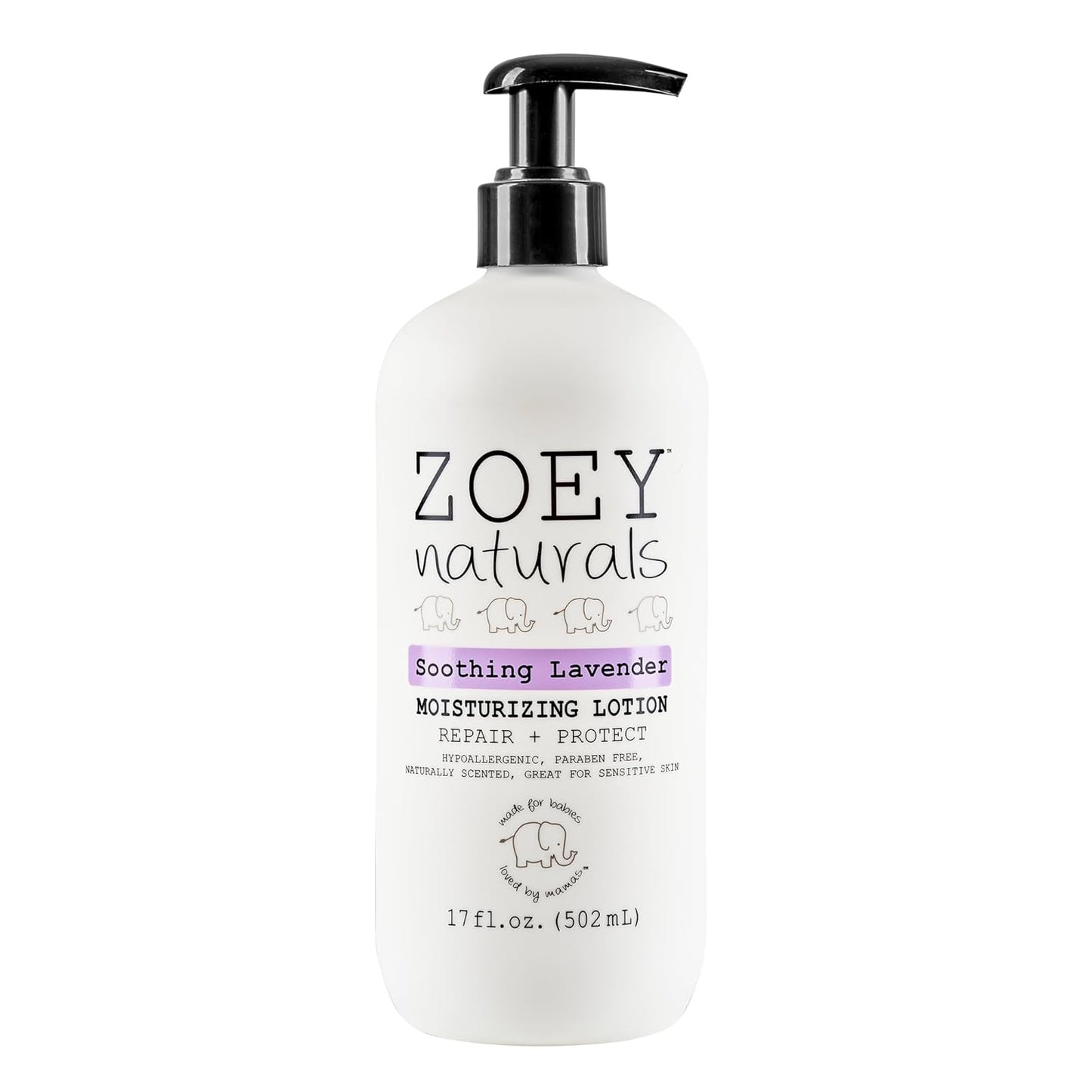 Zoey Naturals Lavender Moisturizing Lotion for Babies - Hypoallergenic & Gentle Formula - 17 fl oz