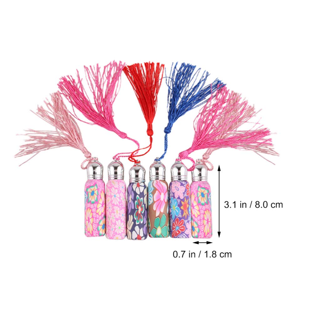 Healifty 6 Pcs Soft Ceramic Roller Bottle Essential Oil Rollers Roller Bottles Perfume Sample Bottles Clear Glass Carafes Reusable Perfume Bottles Glass Bottle Travel Polymer Clay Liquid