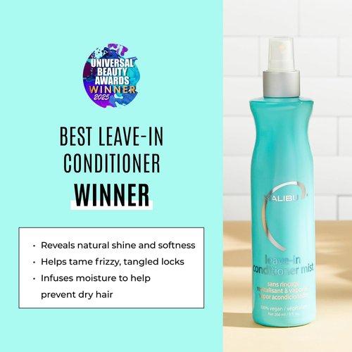 Malibu C Leave-In Conditioner | Moisturizing Heat Protectant & Detangler Spray for All Hair Types - 9oz
