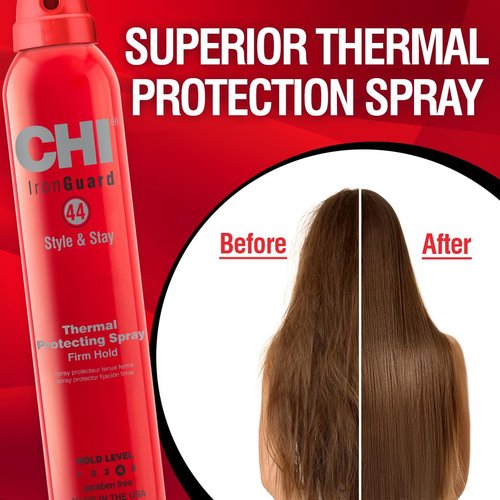 CHI 44 Iron Guard Firm Hold Protecting Spray - Heat Protectant & Hairspray, 2.6 Oz | Sulfate-Free, Paraben-Free