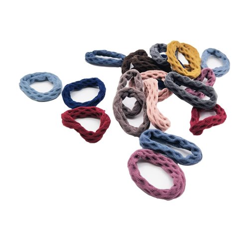 Design of Diamond shape Pattern Hair Ties with Seamless High Elastic Thickening in Ponytail Holders (Multiple Colors with 20 Pcs Packing)
