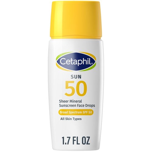 Cetaphil Sheer Mineral Sunscreen - SPF 50 Broad Spectrum Protection for Sensitive Skin | 1.7 Fl Oz