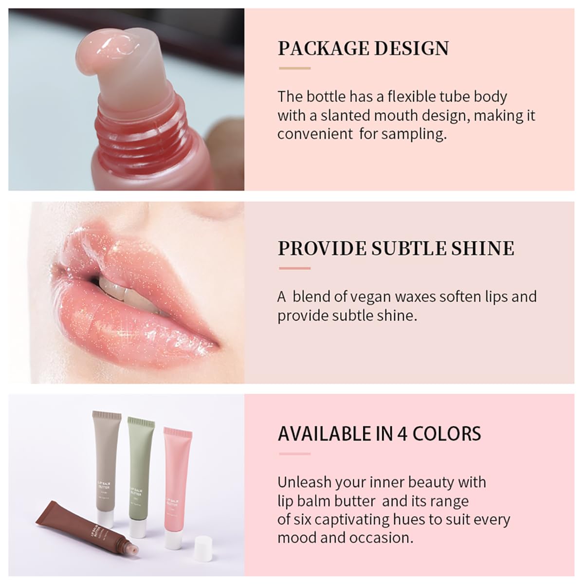 Skiennix Butter Lip Balm - Nourishing Lip Tint & Gloss | Hydrating Natural Ingredients, 4 Flavors (0.5oz)