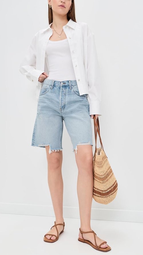 Madewell Women's Essex Long Baggy Shorts - Comfortable Fit | Stylish Summer Fashion