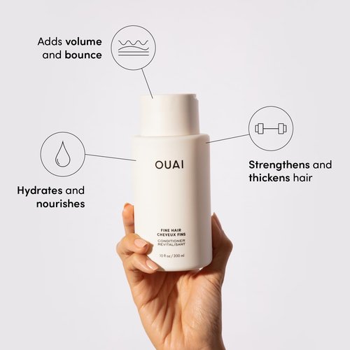 OUAI Fine Shampoo & Conditioner Set - Sulfate-Free Formula with Keratin & Shea Butter - 10 Fl Oz