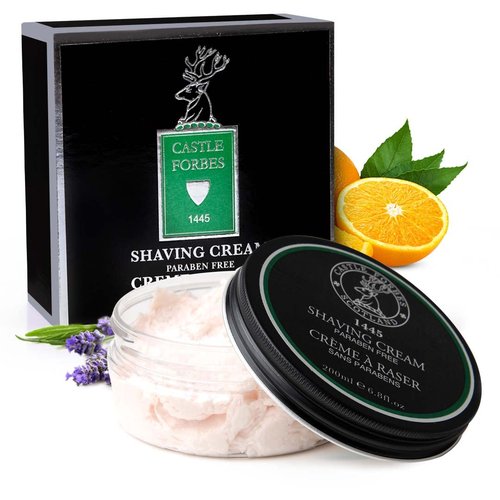 Castle Forbes 1445 Shaving Cream - Moisturizing Smooth Lather with Essential Oils | 6.8 fl. oz. | Protects Against Razor Burn & Irritation
