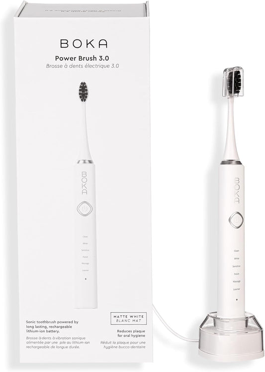 Boka 3.0 Electric Toothbrush - Rechargeable Sonic Toothbrush with Charcoal Bristles - 2 Heads Included