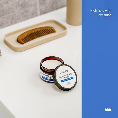Cremo Hair Thickening Paste for Men - Premium Barber-Grade Styling Paste, High Hold & Low Shine, 4 Oz