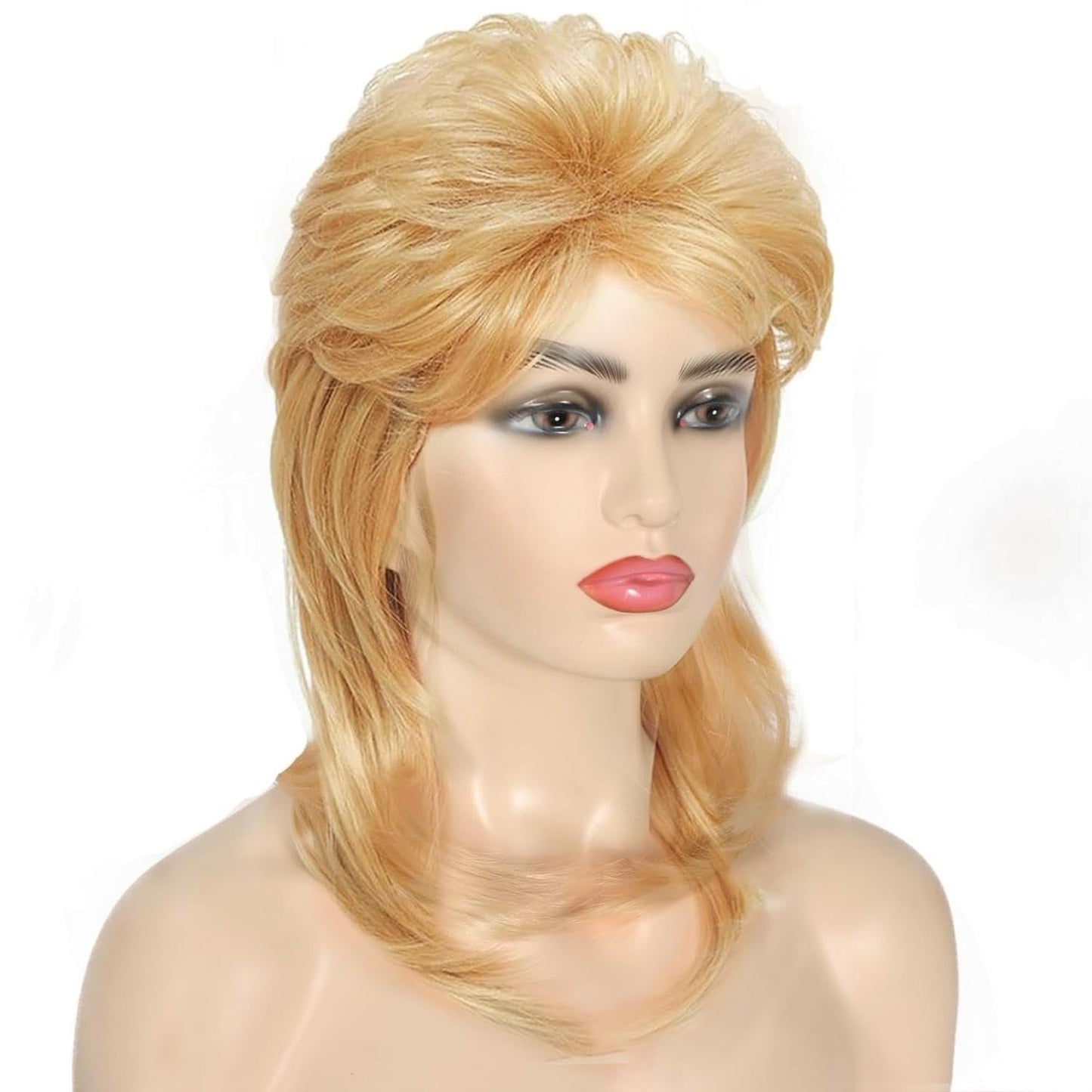 Daiaces Blond Mullet Wigs for Women 80s Rocker Wig Costumes Fancy Party Cosplay Halloween Wig