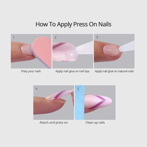 BTArtbox Press on Nails Short Square - Dark Red Nails with Glossy French Tips in a Matte Finish, Soft Gel Fake Nails Glue On Nails in 16 Sizes, Cozy Cocoa