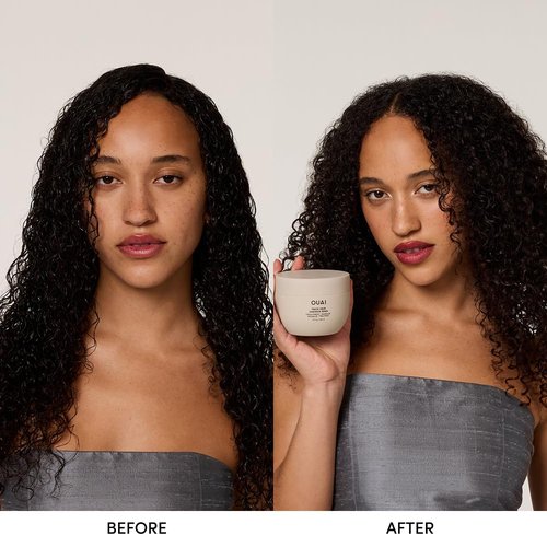 OUAI Thick Hair Mask - Deep Conditioning Treatment with Almond & Olive Oil for Damaged Hair - 8 fl oz