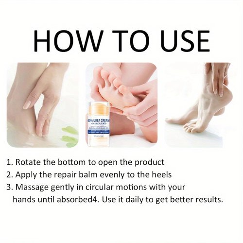 60% Urea Cream With 2% Salicylic Acid Foot Cream Stick, Softening and Moisturizing for Dry Cracked Heel Knees Elbows Hands Urea Foot Balm Repair Creams Dead Skin Exfoliator for Women and Men 1.41oz