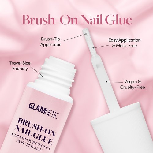 Glamnetic Press On Nails - Fan Faves Press On Gift Set | Two Top-Selling Nails in Cherry Glaze & MaDamn, Brush-On Nail Glue and Travel Pouch Included | Compact, Perfect for Holiday Gifting