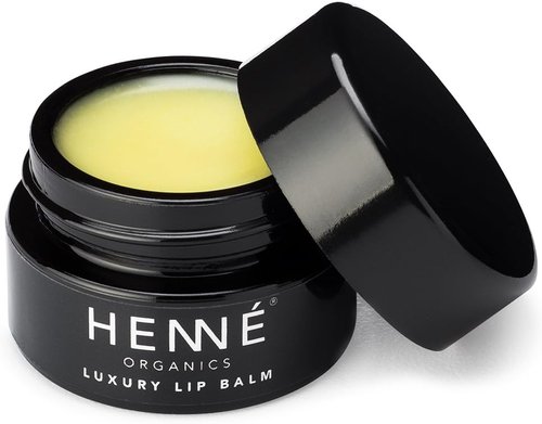 Henné Organics Luxury Lip Balm - Natural Organic Moisturizer for Soft Lips - 0.35 Ounce Jar