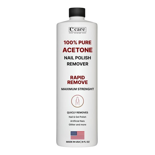 100% Pure Acetone Nail Polish Remover | Professional Quality | Easy To Use | Rapidly Removes Natural, Gel, Acrylic, shellac, and Glitter Nails | 8 Fl oz