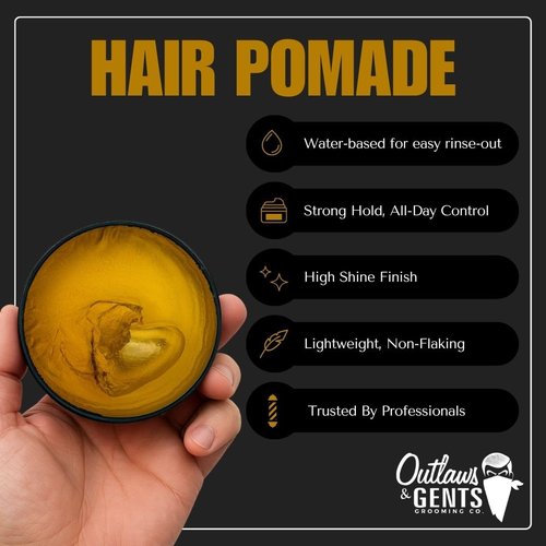 Outlaws & Gents Grooming Co. Hair Pomade - Firm Hold Styling Pomade for Men | Classic & Modern Hairstyles