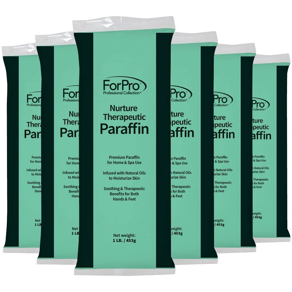 ForPro Professional Collection Nurture Paraffin Wax Refill, Peach Vanilla, Six 1-Pound Paraffin Blocks, Non-Greasy, Moisturizing for Soft & Healthy Skin, 6 Lbs
