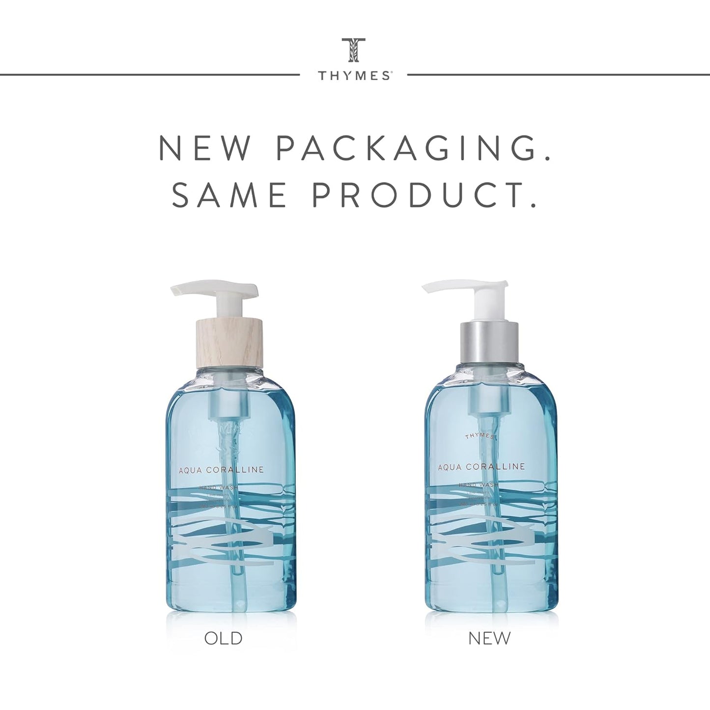 Thymes Moisturizing Hand Wash Soap - Gentle Cleanser & Hydrating Formula - Aqua Coralline, 8.25 oz