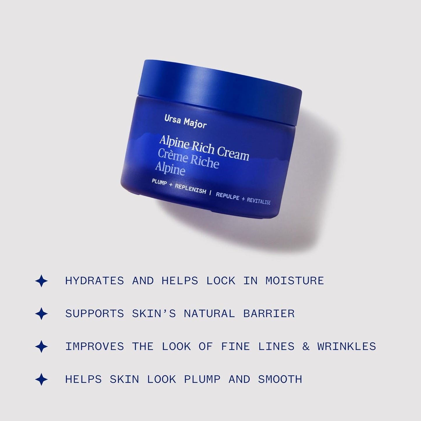 Ursa Major Alpine Rich Cream - Deeply Hydrating Natural Face Lotion | Supports Skin Barrier & Fine Lines | 1.69 oz