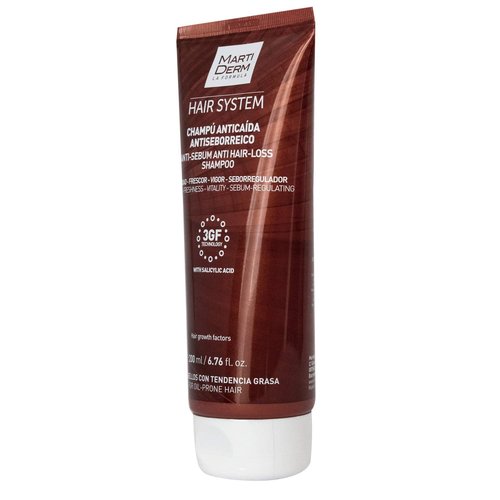 Martiderm Hair System 3GF Antiseborrheic Shampoo - 200ml | Nourishes & Strengthens Hair