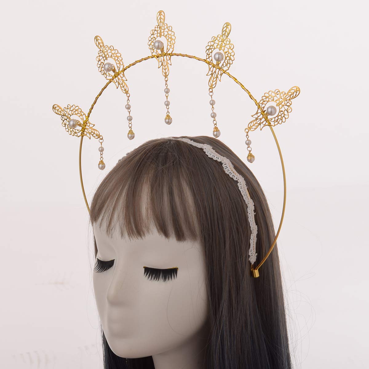 BLESSUME Mary Halo Crown Headband Goddess Headwear Halloween Costume Headpiece Headdress for Cosplay Party (U)