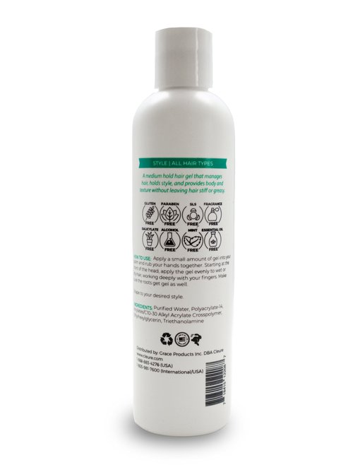 Cleure Lightweight Hair Styling Gel - Hypoallergenic, Fragrance Free for Edge Control to Tame Frizz with Medium Hold