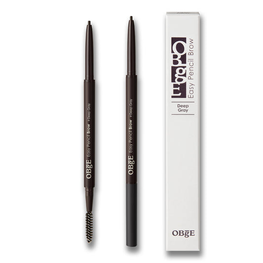 OBgE Easy Pencil Brow (Deep Gray, 0.003oz) - Ultra Fine Eyebrow Pencil with Brush for Precise and Effortless Brow Shaping. Long Lasting Natural Color.