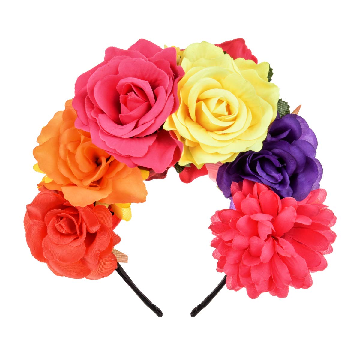 Vividsun Rose Flower Crown Day of The Dead Floral Crown (colorful)